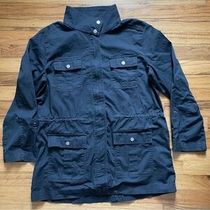 Jones New York lightweight jacket, charcoal, size medium.